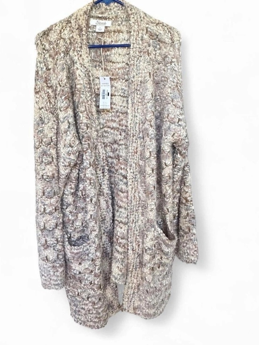 NWT Natural Reflections Fuzzy Textured Cardigan XL Multi30